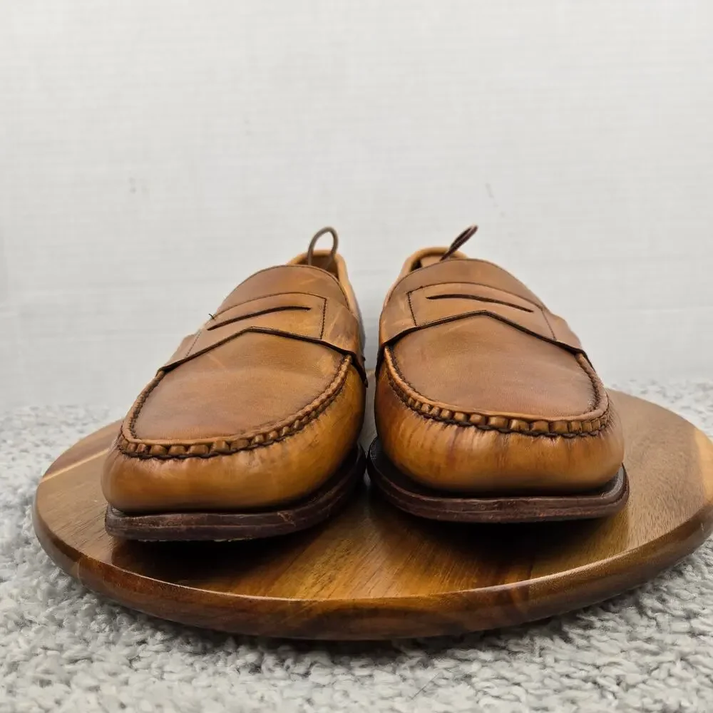 Allen Edmonds Mens 14D Cavanaugh Walnut Brown Leather Casual Pinch Penny Loafer